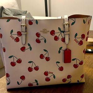 Coach Mollie Heart cherry tote. New!